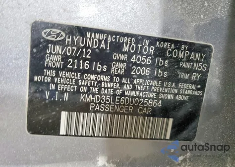 2013 Hyundai Elantra Gt из США, поврежденный, VIN KMHD35LE6DU025864